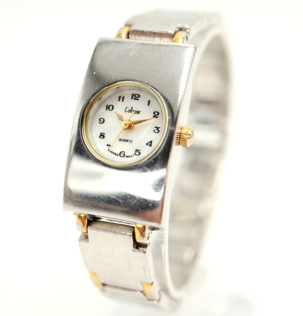 Collezio Ladies Watch 18mm MOP Dial Silver Gold Two Tone Bracelet w New Battery